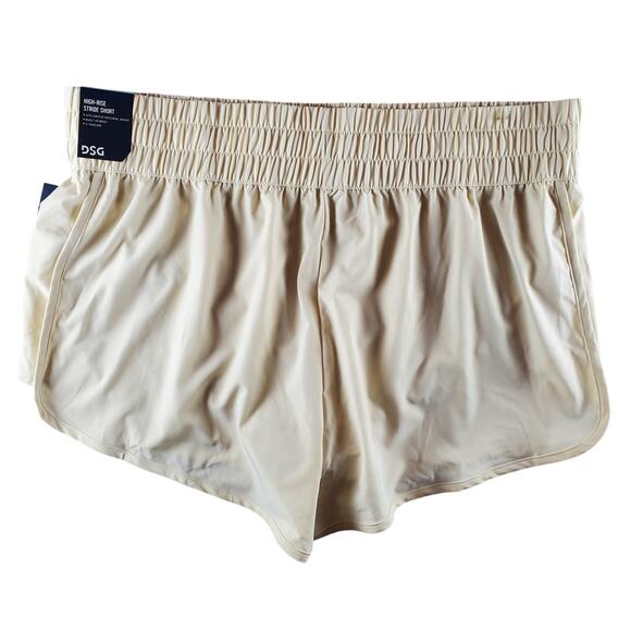 DSG Womens Size 2XL High Rise Running Shorts Light Sand 3in Inseam Lined New - Picture 2 of 7